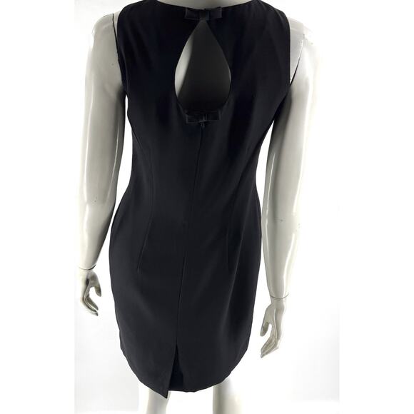 Liz Claiborne Sheath Dress Size 8 Black Cocktail Bow Back Womens VTG Y2K 90s - Picture 3 of 6